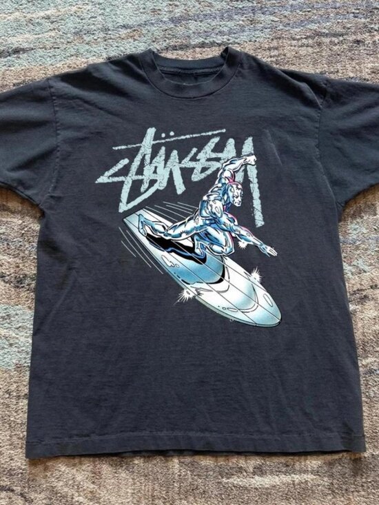 Gildan Other - Stussy x Marvel SilverSurfer T-shirt Black